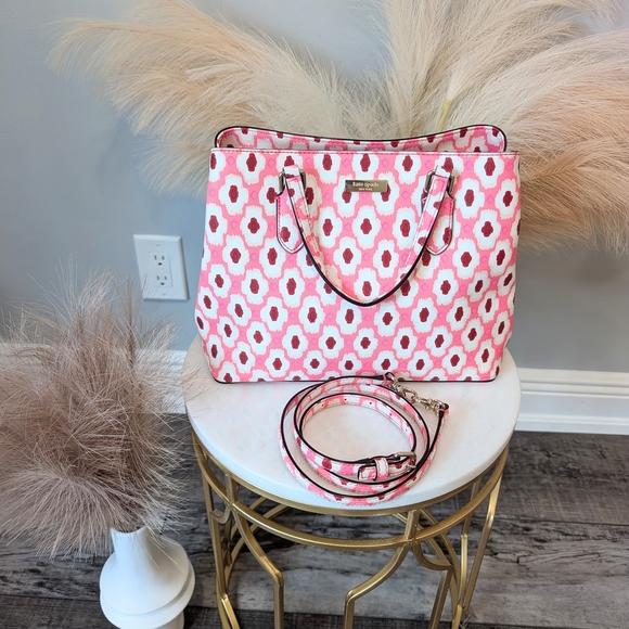 Kate Spade Pink and White Purse - Picture 1 of 15